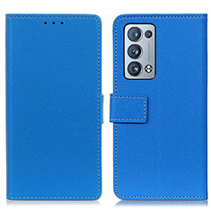 Custodia Portafoglio In Pelle Cover con Supporto M08L per Oppo Reno6 Pro 5G Blu