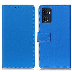 Custodia Portafoglio In Pelle Cover con Supporto M08L per Oppo Reno7 5G Blu