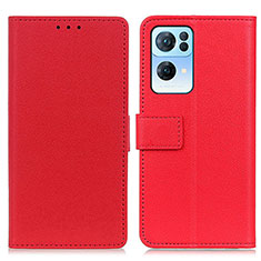 Custodia Portafoglio In Pelle Cover con Supporto M08L per Oppo Reno7 Pro 5G Rosso