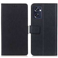 Custodia Portafoglio In Pelle Cover con Supporto M08L per Oppo Reno7 SE 5G Nero