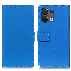 Custodia Portafoglio In Pelle Cover con Supporto M08L per Oppo Reno8 5G Blu