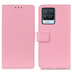 Custodia Portafoglio In Pelle Cover con Supporto M08L per Realme 8 Pro Rosa