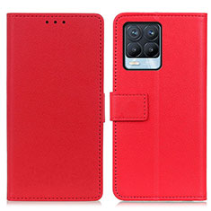 Custodia Portafoglio In Pelle Cover con Supporto M08L per Realme 8 Pro Rosso