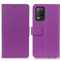 Custodia Portafoglio In Pelle Cover con Supporto M08L per Realme 9 5G India Viola