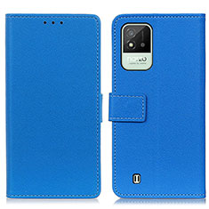 Custodia Portafoglio In Pelle Cover con Supporto M08L per Realme C20 Blu