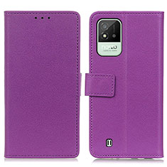 Custodia Portafoglio In Pelle Cover con Supporto M08L per Realme C20 Viola