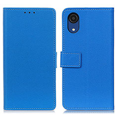 Custodia Portafoglio In Pelle Cover con Supporto M08L per Samsung Galaxy A03 Core Blu