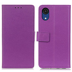 Custodia Portafoglio In Pelle Cover con Supporto M08L per Samsung Galaxy A03 Core Viola