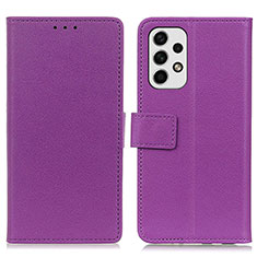 Custodia Portafoglio In Pelle Cover con Supporto M08L per Samsung Galaxy A23 4G Viola