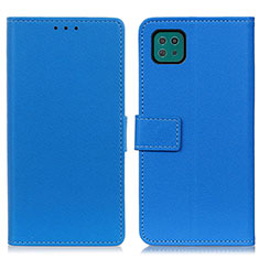 Custodia Portafoglio In Pelle Cover con Supporto M08L per Samsung Galaxy F42 5G Blu