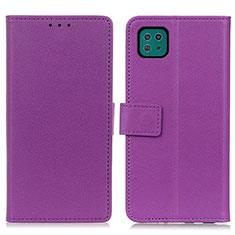 Custodia Portafoglio In Pelle Cover con Supporto M08L per Samsung Galaxy F42 5G Viola