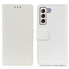 Custodia Portafoglio In Pelle Cover con Supporto M08L per Samsung Galaxy S21 FE 5G Bianco