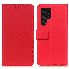 Custodia Portafoglio In Pelle Cover con Supporto M08L per Samsung Galaxy S21 Ultra 5G Rosso