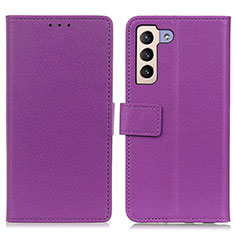 Custodia Portafoglio In Pelle Cover con Supporto M08L per Samsung Galaxy S22 5G Viola