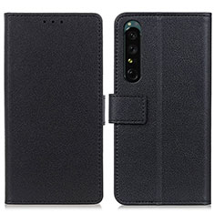 Custodia Portafoglio In Pelle Cover con Supporto M08L per Sony Xperia 1 IV SO-51C Nero