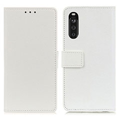 Custodia Portafoglio In Pelle Cover con Supporto M08L per Sony Xperia 10 III Bianco