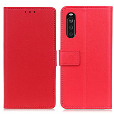 Custodia Portafoglio In Pelle Cover con Supporto M08L per Sony Xperia 10 III Lite Rosso