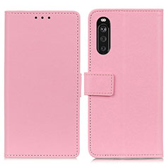 Custodia Portafoglio In Pelle Cover con Supporto M08L per Sony Xperia 10 III Rosa