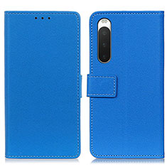 Custodia Portafoglio In Pelle Cover con Supporto M08L per Sony Xperia 10 IV SO-52C Blu