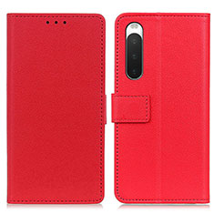 Custodia Portafoglio In Pelle Cover con Supporto M08L per Sony Xperia 10 IV SO-52C Rosso