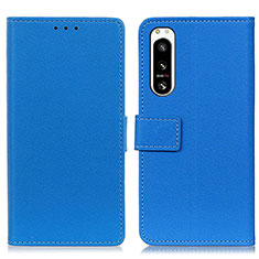 Custodia Portafoglio In Pelle Cover con Supporto M08L per Sony Xperia 5 IV Blu