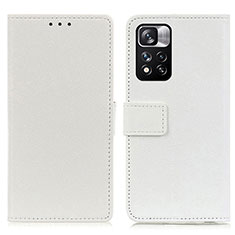 Custodia Portafoglio In Pelle Cover con Supporto M08L per Xiaomi Mi 11i 5G (2022) Bianco