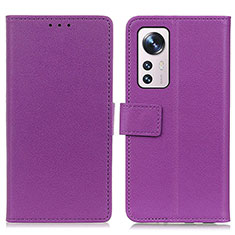 Custodia Portafoglio In Pelle Cover con Supporto M08L per Xiaomi Mi 12S 5G Viola