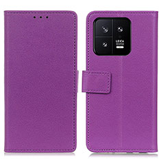 Custodia Portafoglio In Pelle Cover con Supporto M08L per Xiaomi Mi 13 Pro 5G Viola