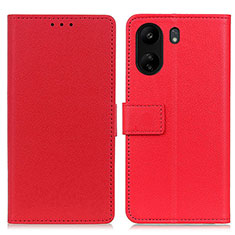 Custodia Portafoglio In Pelle Cover con Supporto M08L per Xiaomi Poco C65 Rosso