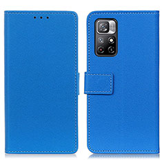 Custodia Portafoglio In Pelle Cover con Supporto M08L per Xiaomi Poco M4 Pro 5G Blu