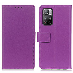 Custodia Portafoglio In Pelle Cover con Supporto M08L per Xiaomi Poco M4 Pro 5G Viola