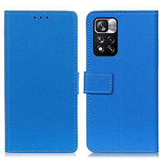 Custodia Portafoglio In Pelle Cover con Supporto M08L per Xiaomi Poco X4 NFC Blu