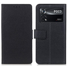 Custodia Portafoglio In Pelle Cover con Supporto M08L per Xiaomi Poco X4 Pro 5G Nero