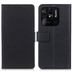 Custodia Portafoglio In Pelle Cover con Supporto M08L per Xiaomi Redmi 10 India Nero