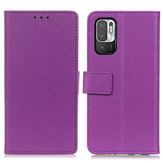 Custodia Portafoglio In Pelle Cover con Supporto M08L per Xiaomi Redmi Note 10 5G Viola