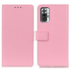 Custodia Portafoglio In Pelle Cover con Supporto M08L per Xiaomi Redmi Note 10 Pro 4G Rosa