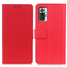 Custodia Portafoglio In Pelle Cover con Supporto M08L per Xiaomi Redmi Note 10 Pro 4G Rosso