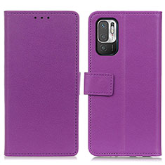 Custodia Portafoglio In Pelle Cover con Supporto M08L per Xiaomi Redmi Note 10T 5G Viola