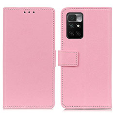 Custodia Portafoglio In Pelle Cover con Supporto M08L per Xiaomi Redmi Note 11 4G (2021) Rosa