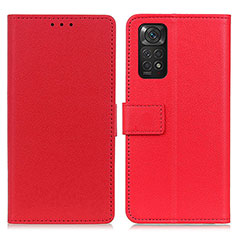 Custodia Portafoglio In Pelle Cover con Supporto M08L per Xiaomi Redmi Note 11 4G (2022) Rosso