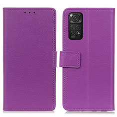 Custodia Portafoglio In Pelle Cover con Supporto M08L per Xiaomi Redmi Note 11 4G (2022) Viola