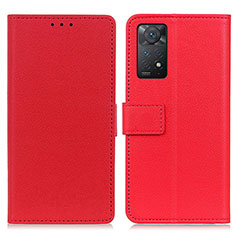 Custodia Portafoglio In Pelle Cover con Supporto M08L per Xiaomi Redmi Note 11 Pro 4G Rosso