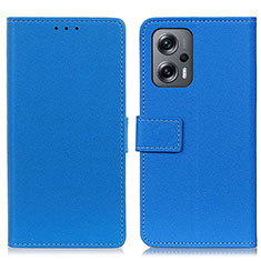 Custodia Portafoglio In Pelle Cover con Supporto M08L per Xiaomi Redmi Note 11T Pro+ Plus 5G Blu