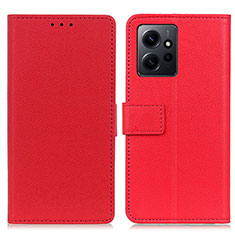 Custodia Portafoglio In Pelle Cover con Supporto M08L per Xiaomi Redmi Note 12 4G Rosso