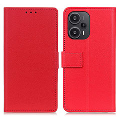 Custodia Portafoglio In Pelle Cover con Supporto M08L per Xiaomi Redmi Note 12 Turbo 5G Rosso