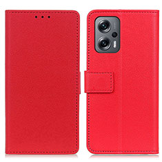 Custodia Portafoglio In Pelle Cover con Supporto M08L per Xiaomi Redmi Note 12T Pro 5G Rosso