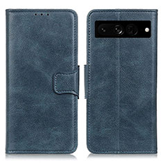 Custodia Portafoglio In Pelle Cover con Supporto M09L per Google Pixel 7 Pro 5G Blu