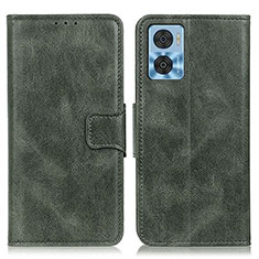 Custodia Portafoglio In Pelle Cover con Supporto M09L per Motorola Moto E22 Verde