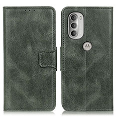 Custodia Portafoglio In Pelle Cover con Supporto M09L per Motorola Moto G51 5G Verde