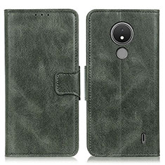 Custodia Portafoglio In Pelle Cover con Supporto M09L per Nokia C21 Verde